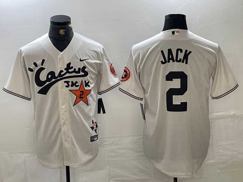 Mens Houston Astros #2 Alex Bregman Cream Cactus Jack Vapor Premier Stitched Baseball Jersey->houston astros->MLB Jersey